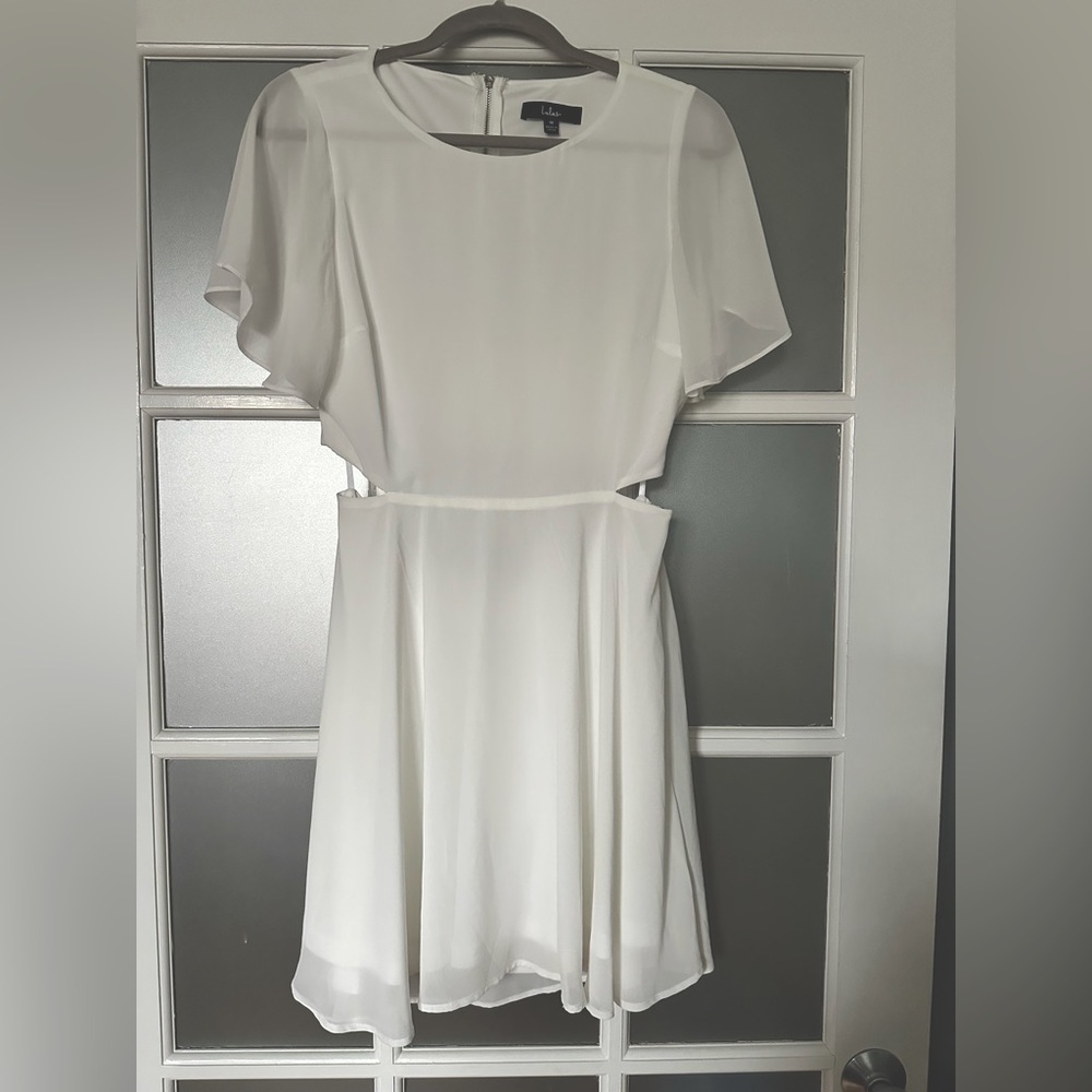 Lulu’s, size medium, white open-back dress